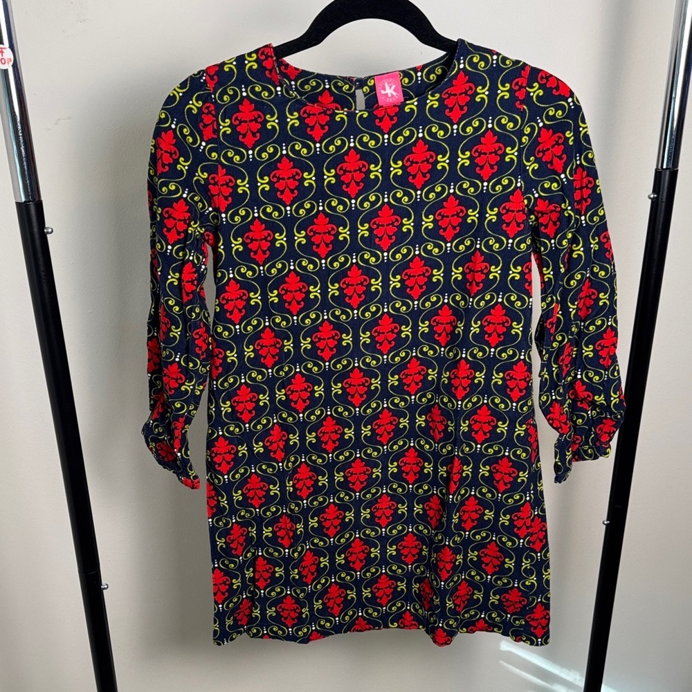 JK Designs Girls' Corduroy Holiday Shift CottonDress Size Large